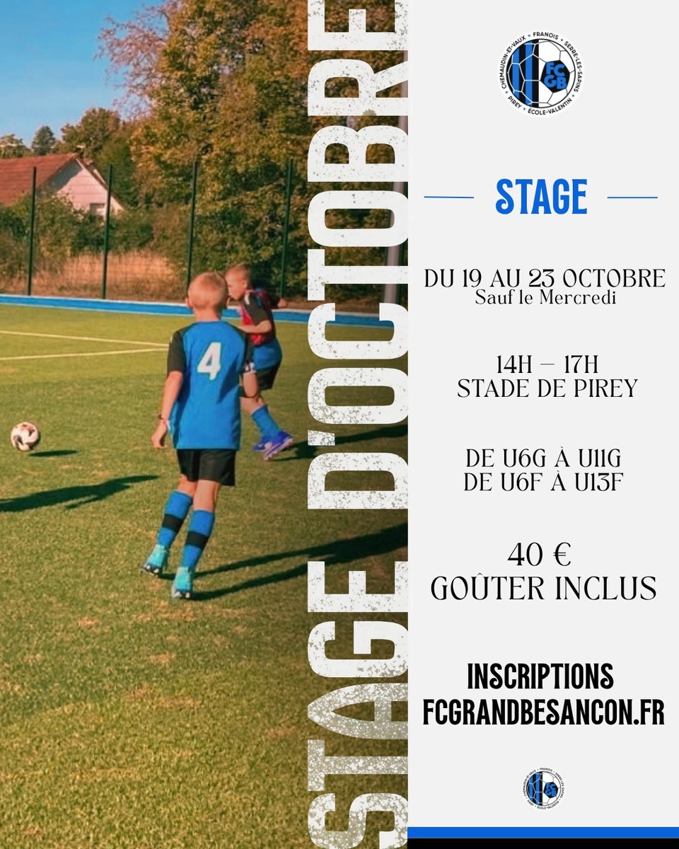 Stage d'octobre : inscriptions ouvertes !