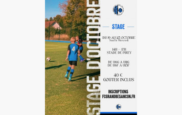 Stage d'octobre : inscriptions ouvertes !
