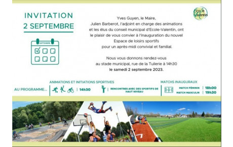 Inauguration de l'espace de loisirs d'École-Valentin