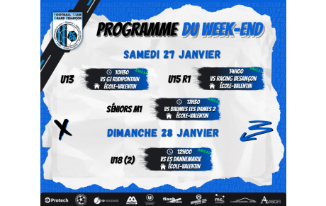 Programme du Week-end 27-28 janvier 
