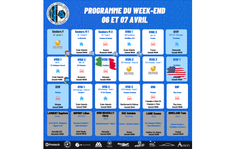 Programme du Week-End 06-07 Avril