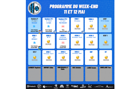 Programme du Week-end 11-12 Mai