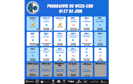 Programme du Week-End 01-02 Juin